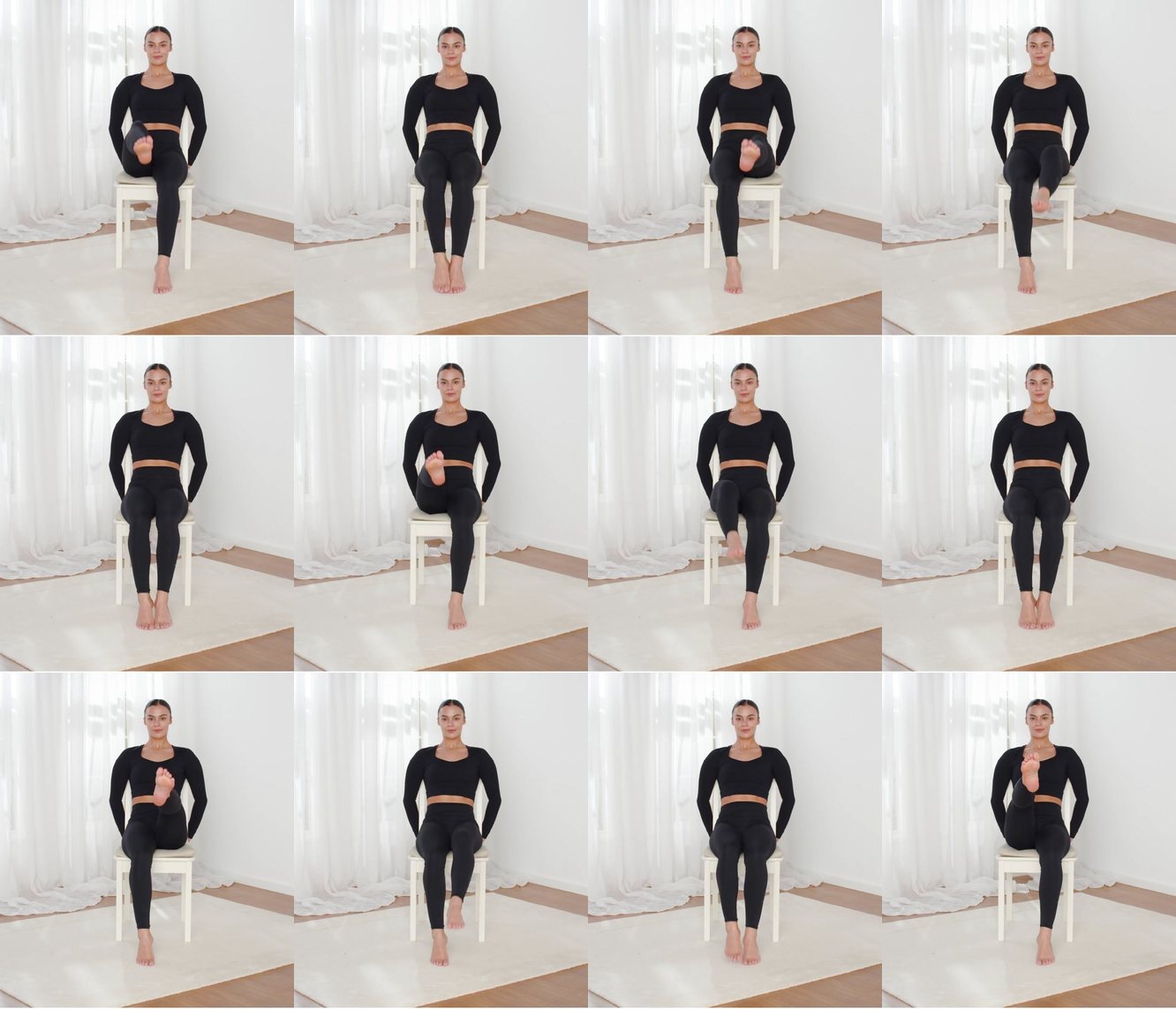 Alternate Lean Back Knee Lift keyframes