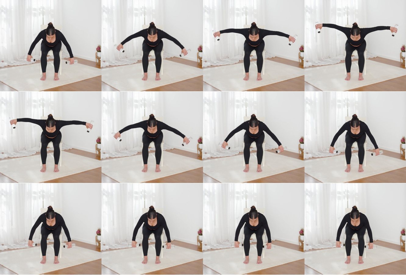 Seated rear flys keyframes